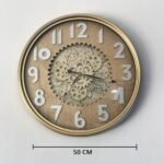 Ms Wall Clock Gold Mechanical 50 Cm