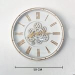 Wall Clock  White  Mechanical 50 Cm