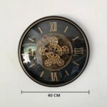 Ms Wall Clock Black Gear Type 40 cm