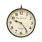 8'' Metal Print Dial Railway Clock Black - Image 2