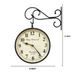 8'' Metal Print Dial Railway Clock Black