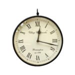 8'' Metal Print Dial Railway Clock Black - Image 3