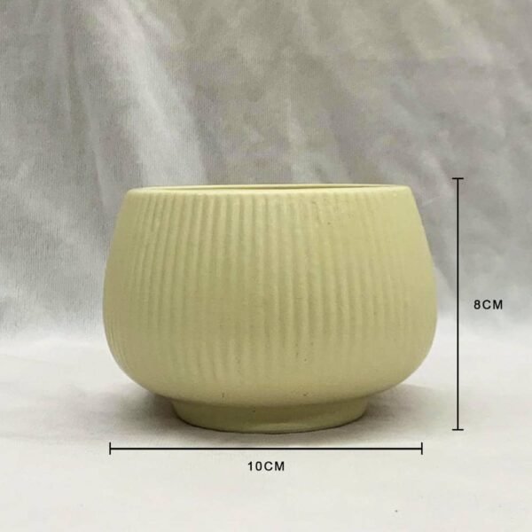 Cb Ceramic Pot Bowl Line Small Ivory