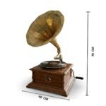 Teak Colour Square Gramaphone