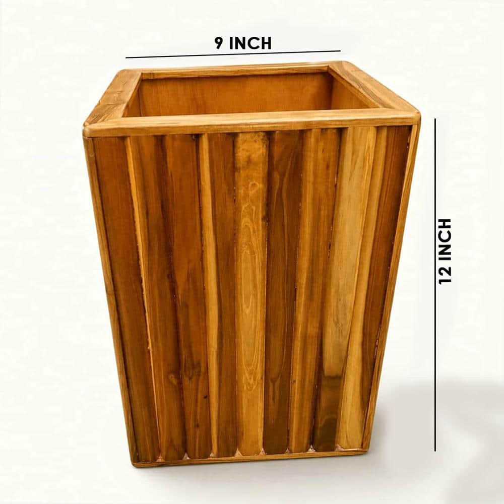 pot 15 AD PB 46 12x09 Wooden Planter Pot Square - Image 1